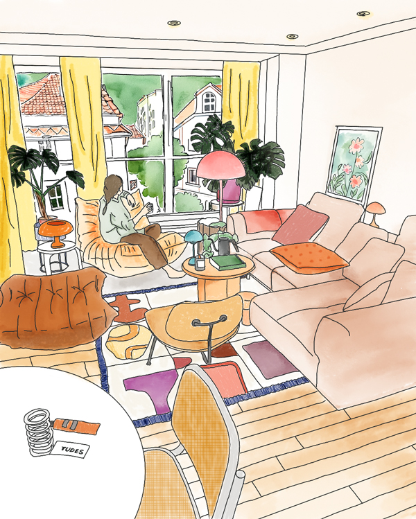 リビングのイラスト