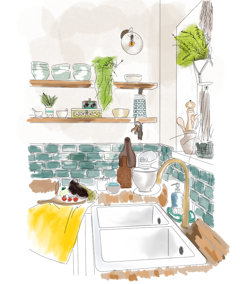 キッチンのイラスト